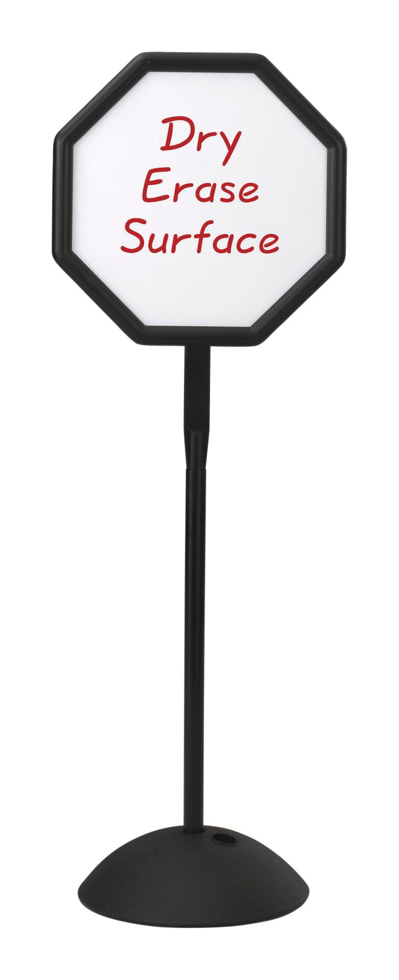 Safco Write Way Double-Sided Dry Erase Magnetic Octagon Floor Sign, Black, Item Number 677046